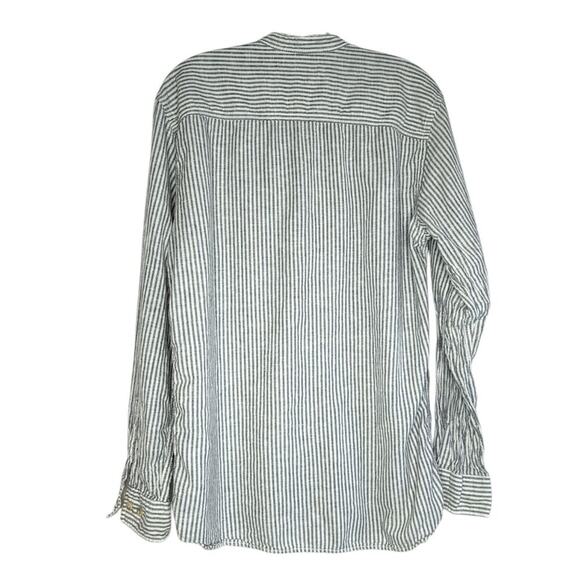 Jack & Jones striped cotton/linen, button-front men's shirt, size Large - Picture 3 of 10